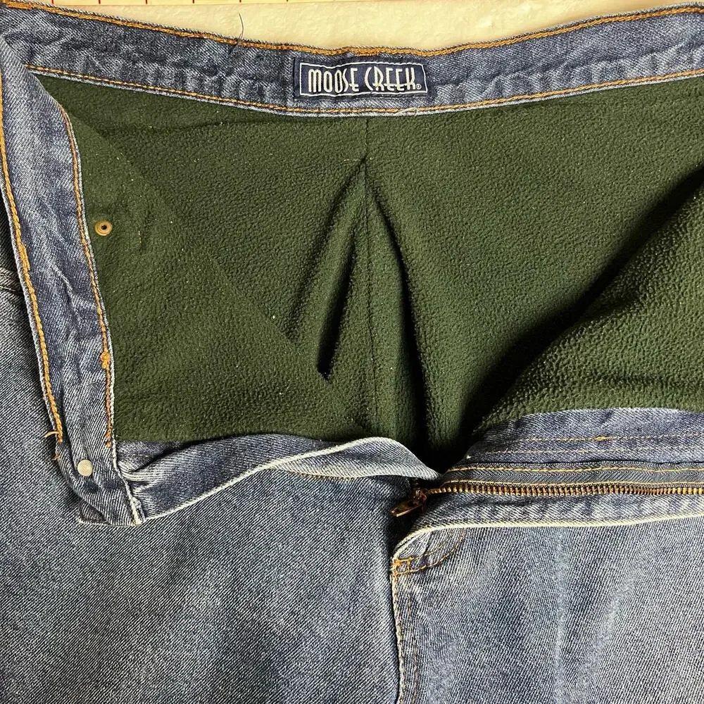 Moose Creek Green fleece lined men’s blue Jeans size 36x33